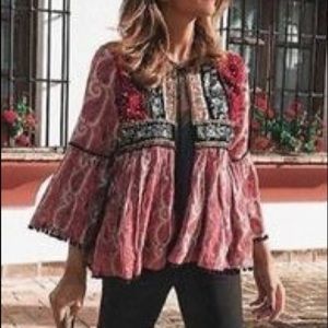 Zara velvet contrasts festival jacket size XL